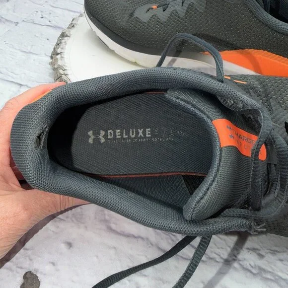 Under Armour Charged Impulse Running Shoes Men's 13 Gray Orange Athletic Sneaker - Picture 8 of 11